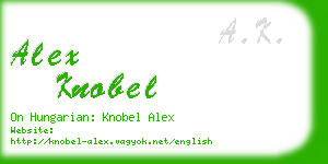 alex knobel business card